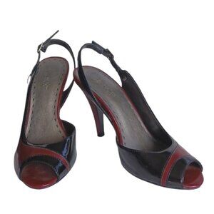 Expression"Brairber" 2 Tone Faux Leather Slingback Heel- Sz. 8